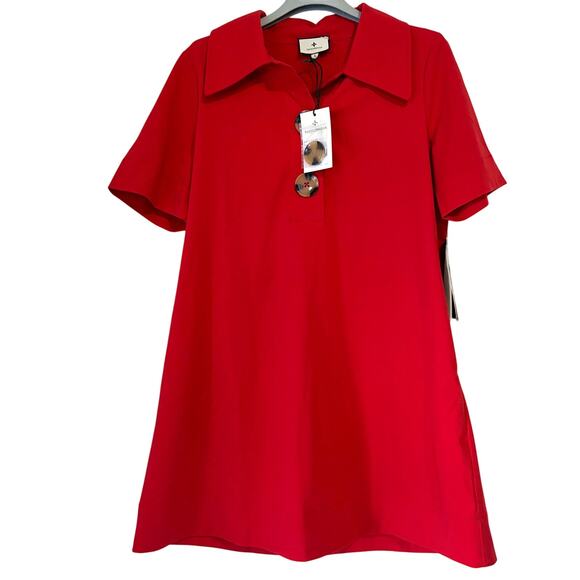 TUCKERNUCK NWT Scout Large Buttons Mini Dress in Red Size S - Picture 2 of 12